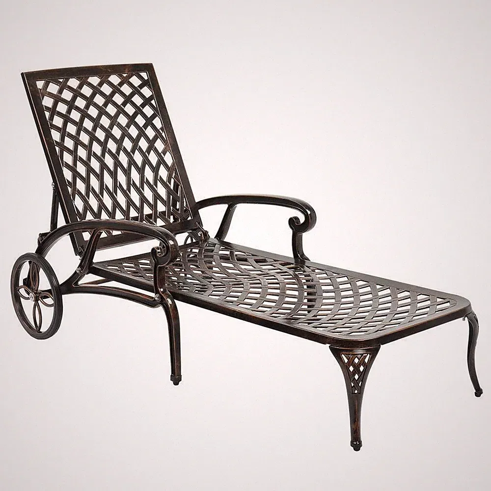 1 PCS Pool Rattan Wicker Chaise Lounge Chair Outdoor Patio Sun Bed Recliner