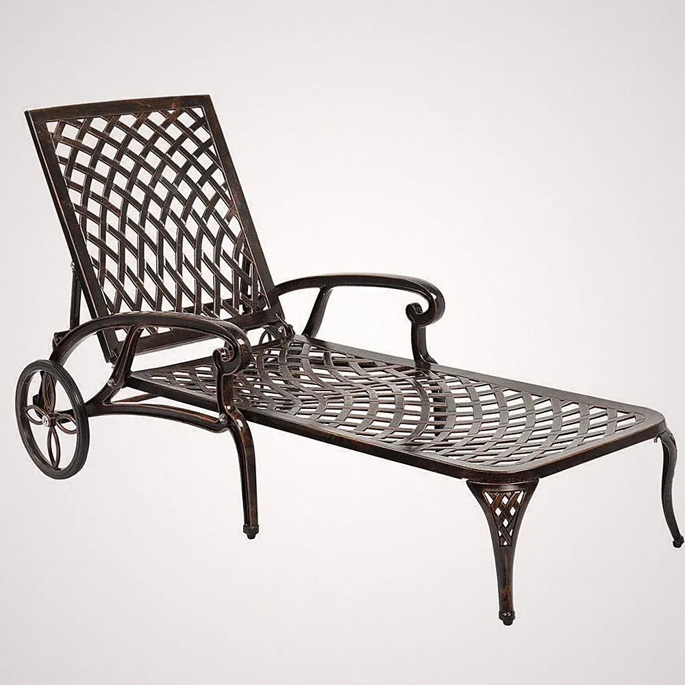 1PCS Pool Rattan Wicker Chaise Lounge Chair for In/Outdoor Patio Bed Recliner