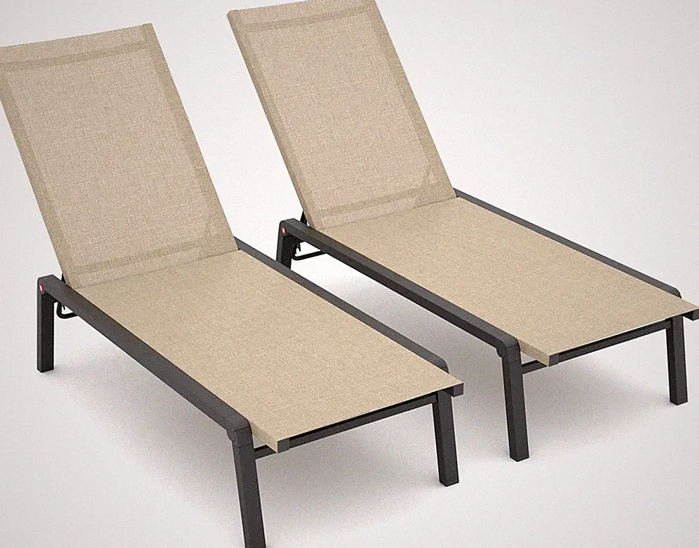 Adjustable Outdoor Chaise Lounge Set of 2 - Foldable Recliners for Patio