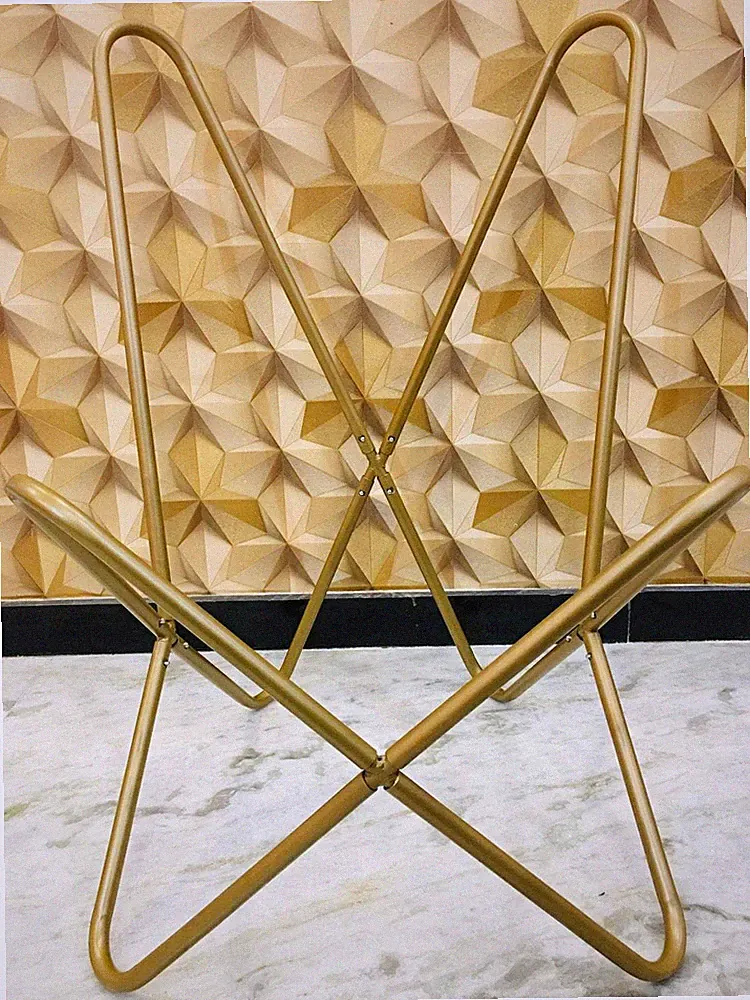 Handmade Lounge Accent Butterfly Chair BKF Folding Golden Frame Relax Arm Chair