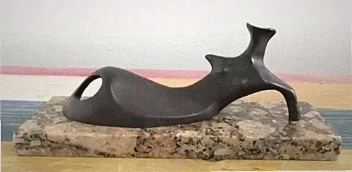 HENRY MOORE BRONZE SCULPTURE " RECLINING WOMAN I " SIGNED AND NUMBERED