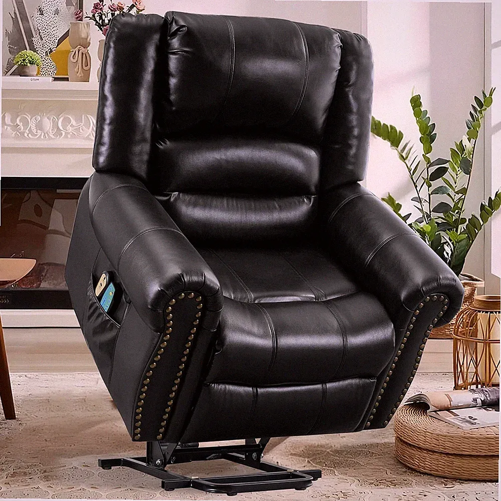 Overstuffed Wide Large Electric Power Lift Massage Recliner Chair for Elderly
